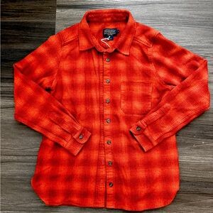 Pendleton Women's Vibrant Orange Plaid Flannel 100%